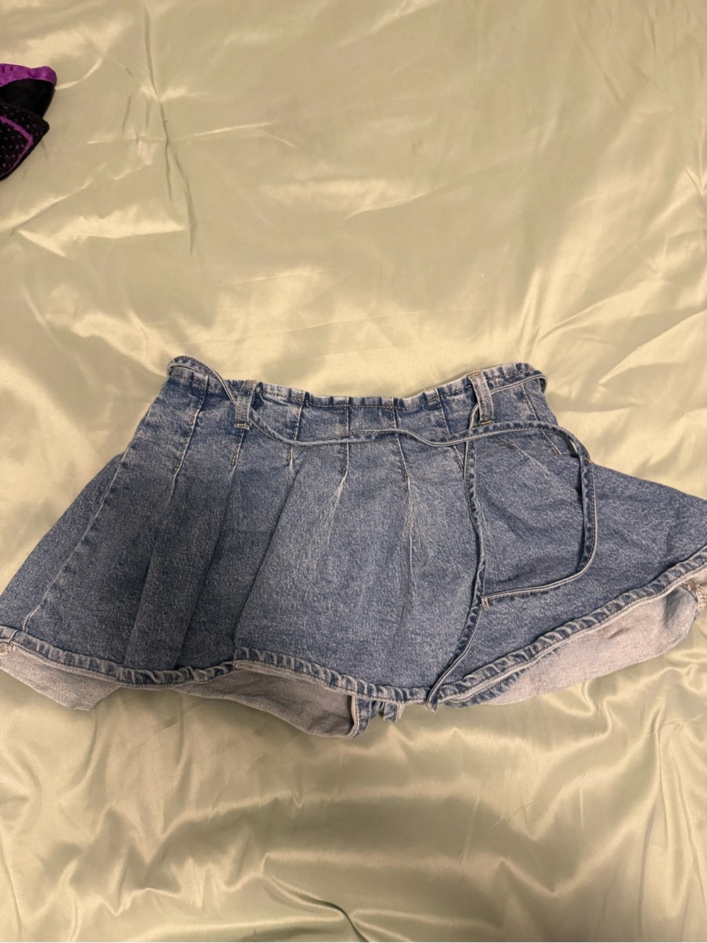 Target Blue Denim Pleated Mini Skirt